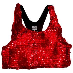 Sequined Pink Victoria’s Secret Sports Bra